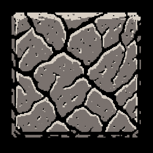 Bloque de piedra que ocupe todo el sprite.
In-Game asset.  2d.  High contrast.  No shadows