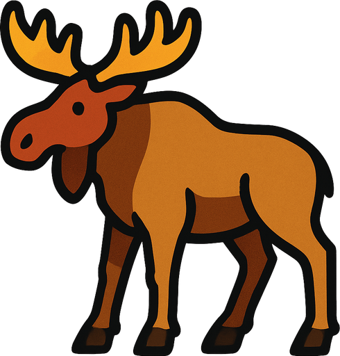 Moose.
In-Game asset.  2d.  High contrast.  No shadows