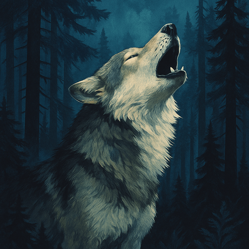 Aullidos del bosque, algo realista.
In-Game asset.  2d.  High contrast.  No shadows