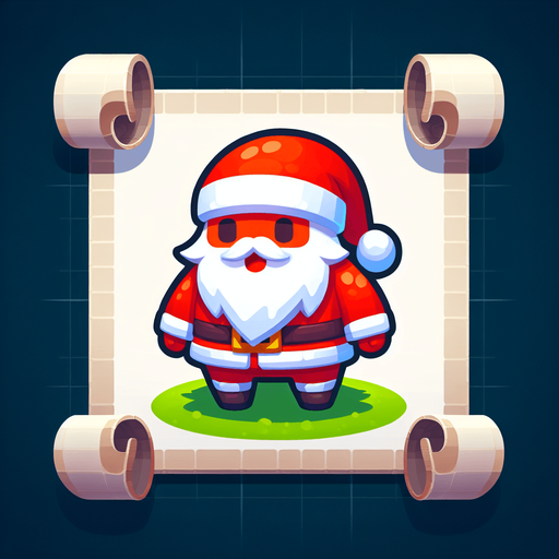 Санта Single Game Texture. In-Game asset. 2d. Blank background. High contrast. No shadows.