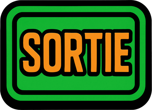 SORTIE BUTTON.
In-Game asset.  2d.  High contrast.  No shadows