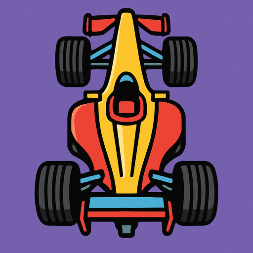 formela 1 car pointing up.
In-Game asset.  2d.  High contrast.  No shadows