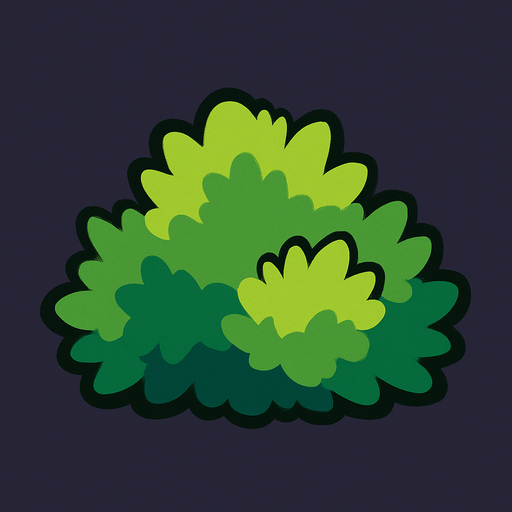 Shrub.
In-Game asset.  2d.  High contrast.  No shadows. Very simple
