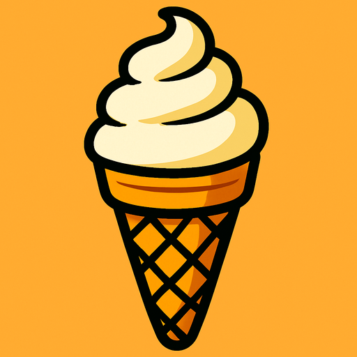Cone de glace a la vanille.
In-Game asset.  2d.  High contrast.  No shadows