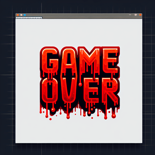 Game Over. Red game letters, dripping.
Single Game Texture. In-Game asset. 2d. Blank background. High contrast. No shadows.