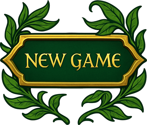 a LOTR style button with elegant and green leaves.
In-Game asset.  2d.  High contrast.  No shadows