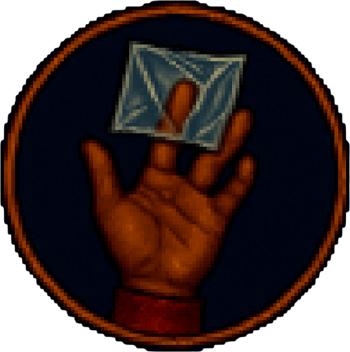 A hand with a piece of plastic