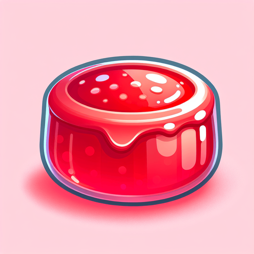 Pink round delicious jam piece.
Single Game Texture. In-Game asset. 2d. Blank background. High contrast. No shadows.