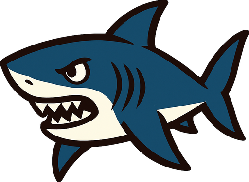 shark.
In-Game asset.  2d.  High contrast.  No shadows