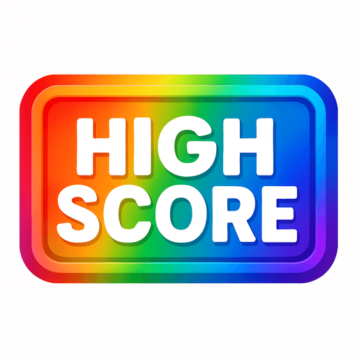 'HighScore' future buttons. rainbow colors. HD colors.
In-Game asset.  2d.  High contrast.  No shadows
