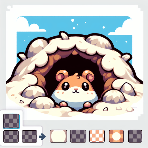 curious hamster emerge from the cozy burrow background. Play the “Hit the Hamster” game.
Single Game Texture. In-Game asset. 2d. Blank background. High contrast. No shadows.