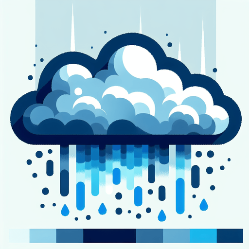 A heavy downpour from a raincloud . Game art illustration style in blue and white colors..
Single Game Texture. In-Game asset. 2d. Blank background. High contrast. No shadows.
