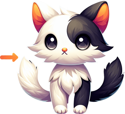 Cat.
Single Game Texture.  In-Game asset.  2d.  Blank background.  High contrast.  No shadows