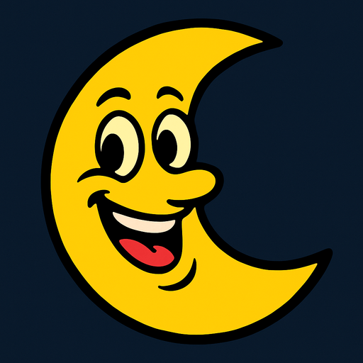 LUna animada.
In-Game asset.  2d.  High contrast.  No shadows