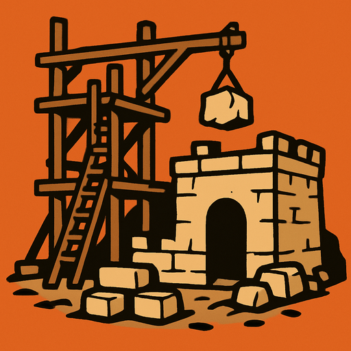 İnşaat eski çağ.
In-Game asset.  2d.  High contrast.  No shadows