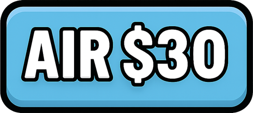 Make button light blue and say air $30