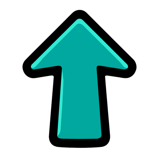 arrow pointing up.
In-Game asset.  2d.  High contrast.  No shadows