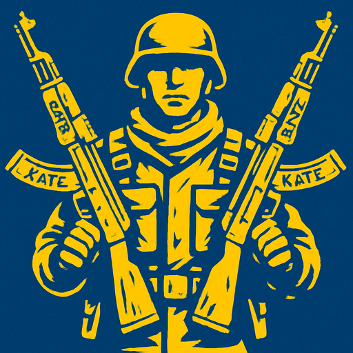 soldier with 2 kate ak47 in his hand.
In-Game asset.  2d.  High contrast.  No shadows