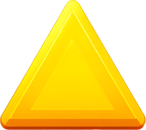 triangle  yellow 2d.
Single Game Texture.  In-Game asset.  Blank background.  High contrast.  No shadows