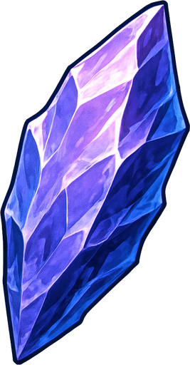 Esquirla morada de hielo muy realista en 2D.
In-Game asset.  2d.  High contrast.  No shadows
