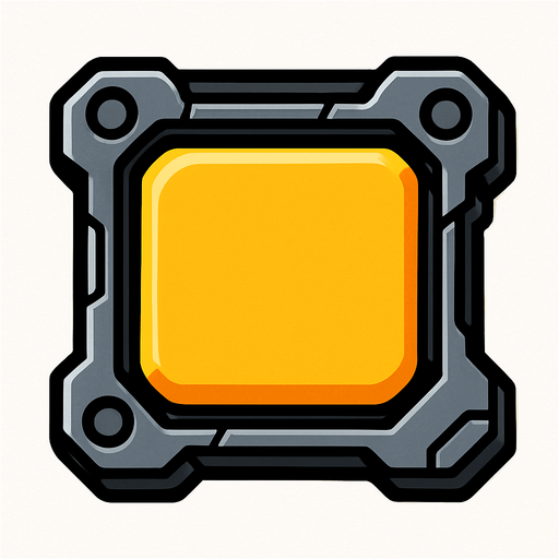 boton con contorno mecanico.
In-Game asset.  2d.  High contrast.  No shadows