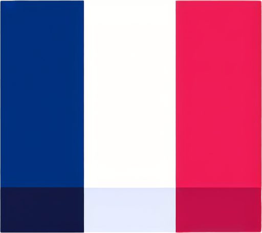 france flag. solid colors. flat..
Single Game Texture. In-Game asset. 2d. Blank background. High contrast. No shadows.