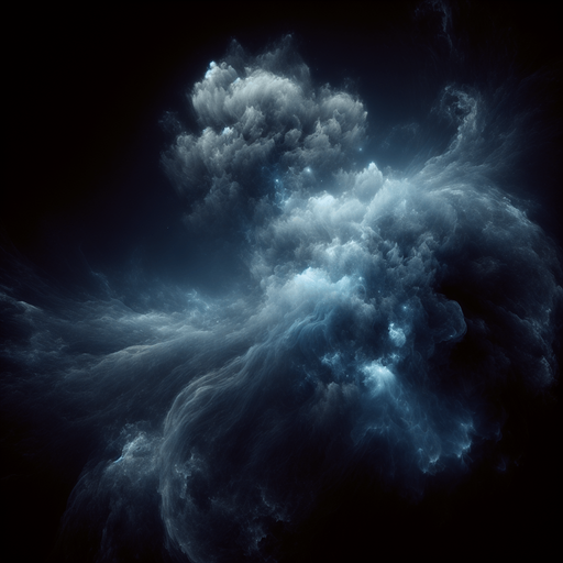 black background ethereal blue gas.