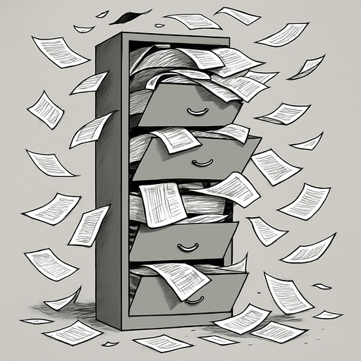 grow the image and have papers fall from the folders