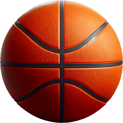 turuncu bi top etrafında siyah  dairesini taömlıyen basketboll topu.
Single Game Texture. In-Game asset. 2d. Blank background. High contrast. No shadows.