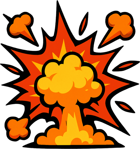 Explosion.
In-Game asset.  2d.  High contrast.  No shadows