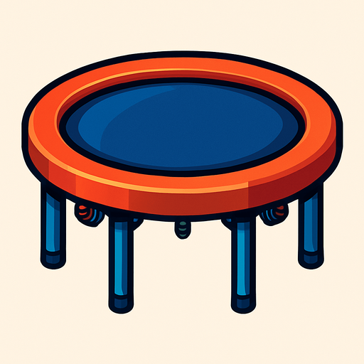 trampoline, 3d, yazısız.
In-Game asset.  2d.  High contrast.  No shadows