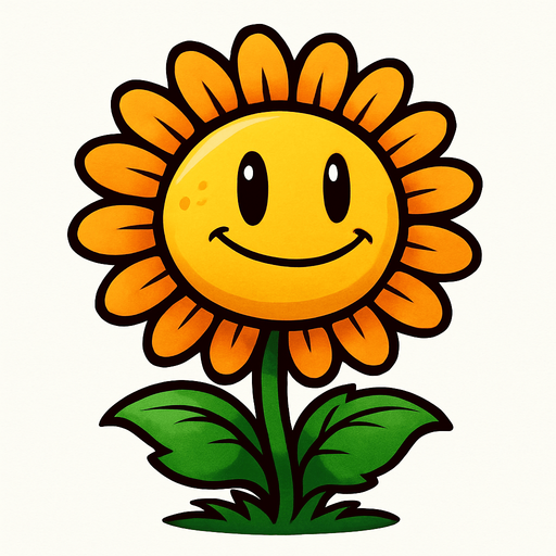 Plant vs zombies ay çiçeği.
In-Game asset.  2d.  High contrast.  No shadows