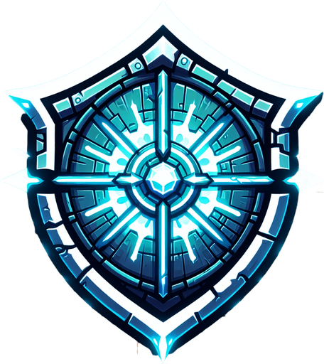 a shield power up.
Single Game Texture.  In-Game asset.  2d.  Blank background.  High contrast.  No shadows