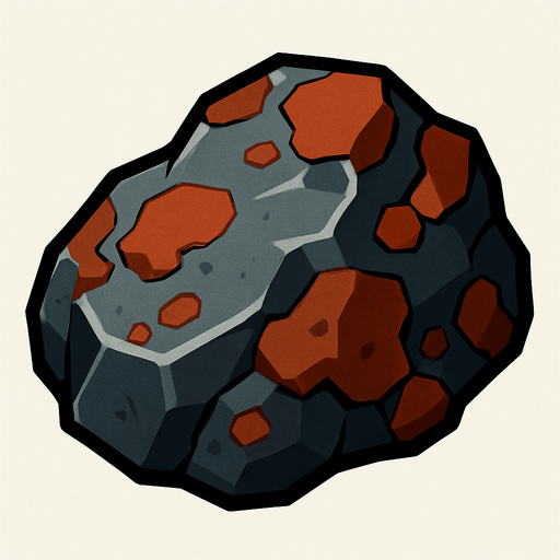 Iron cevheri - yazısız.
In-Game asset.  2d.  High contrast.  No shadows