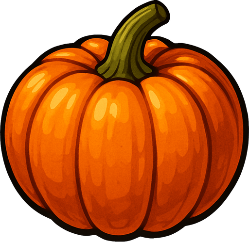 pumpkin.
In-Game asset.  2d.  High contrast.  No shadows. Realistic