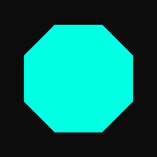 Octagon, #00ffaa, Shape, Simple, Vector.
In-Game asset.  2d.  High contrast.  No shadows