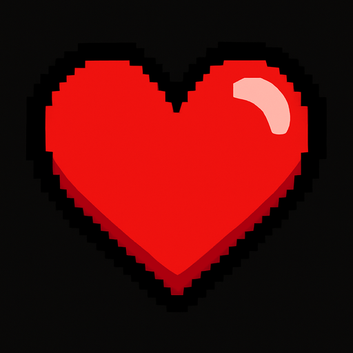 heart.
In-Game asset.  2d.  High contrast.  No shadows