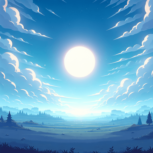 A beautiful blue sky background. 
Single Game Texture. In-Game asset. 2d. Blank background. High contrast. No shadows.