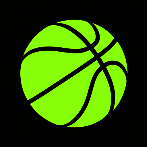 Neon green basketball.
In-Game asset.  2d.  High contrast.  No shadows