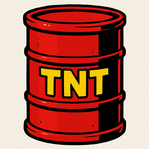 tnt yazılı varil.
In-Game asset.  2d.  High contrast.  No shadows