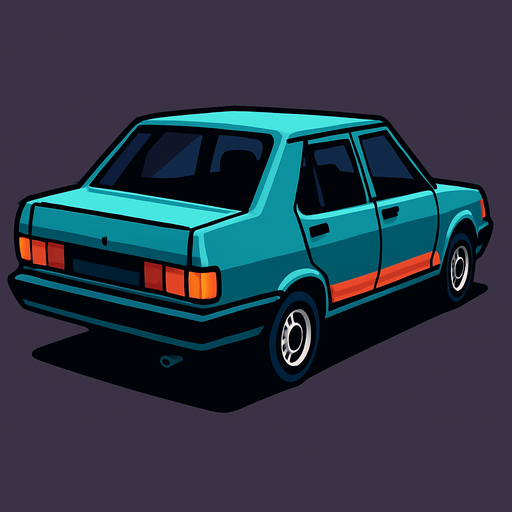 tofaş.
In-Game asset.  2d.  High contrast.  No shadows. Sağ arkadan gözüksün