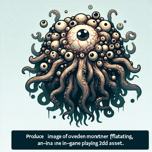 Lovecraftian monster, eyeballs, tentacles, floating
Single Game Texture. In-Game asset. 2d. Blank background. High contrast. No shadows.