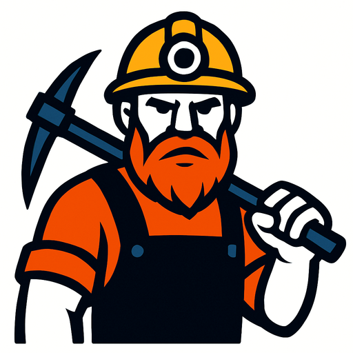 Madenci.
In-Game asset.  2d.  High contrast.  No shadows