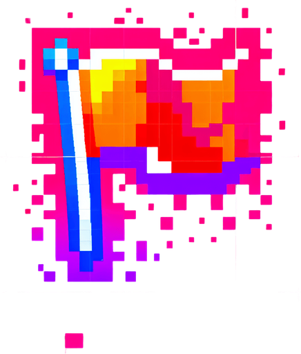 pixel art bubble with a rally flag in neon color...
Single Game Texture. In-Game asset. 2d. Blank background. High contrast. No shadows.