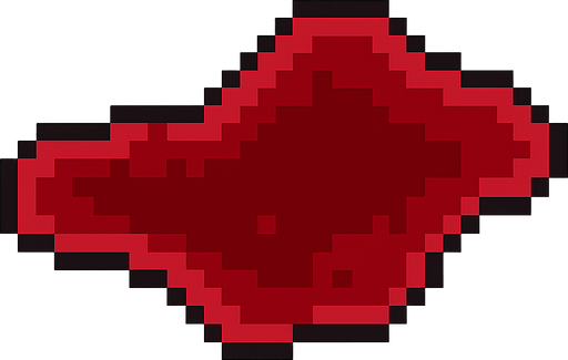 blood pixel. No background. Transparent background. Blank background. No shadows. 2d. In-Game asset. flat