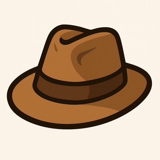 Brown hat.
In-Game asset.  2d.  High contrast.  No shadows