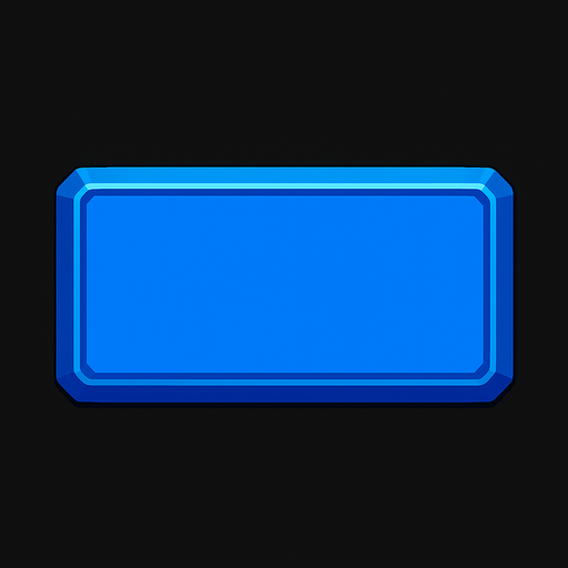 Blue button rectangle.
In-Game asset.  2d.  High contrast.  No shadows