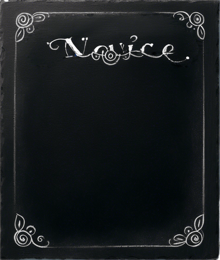 Text "NOVICE BREW" handwritten in white chalk