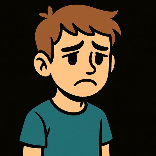 The character is a little boy that is sad and 17 years old.
In-Game asset.  2d.  High contrast.  No shadows. Kid