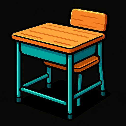 Un solo pupitre.
In-Game asset.  2d.  High contrast.  No shadows